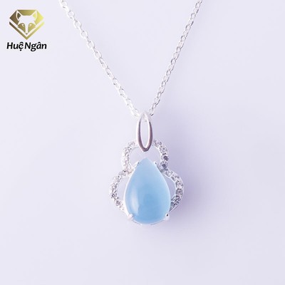 Dây chuyền bạc Ý 925 Huệ Ngân - Mặt đá phong thủy YYD136