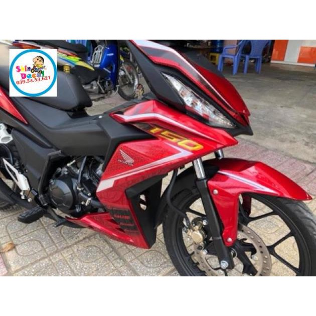 Tem rời winner sọc trắng dán xe đỏ 3 lớp ko bay màu