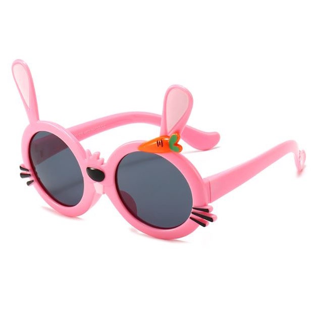 Mắt kính mát gọng dẻo thỏ hồng chống tia UV cho bé gái
