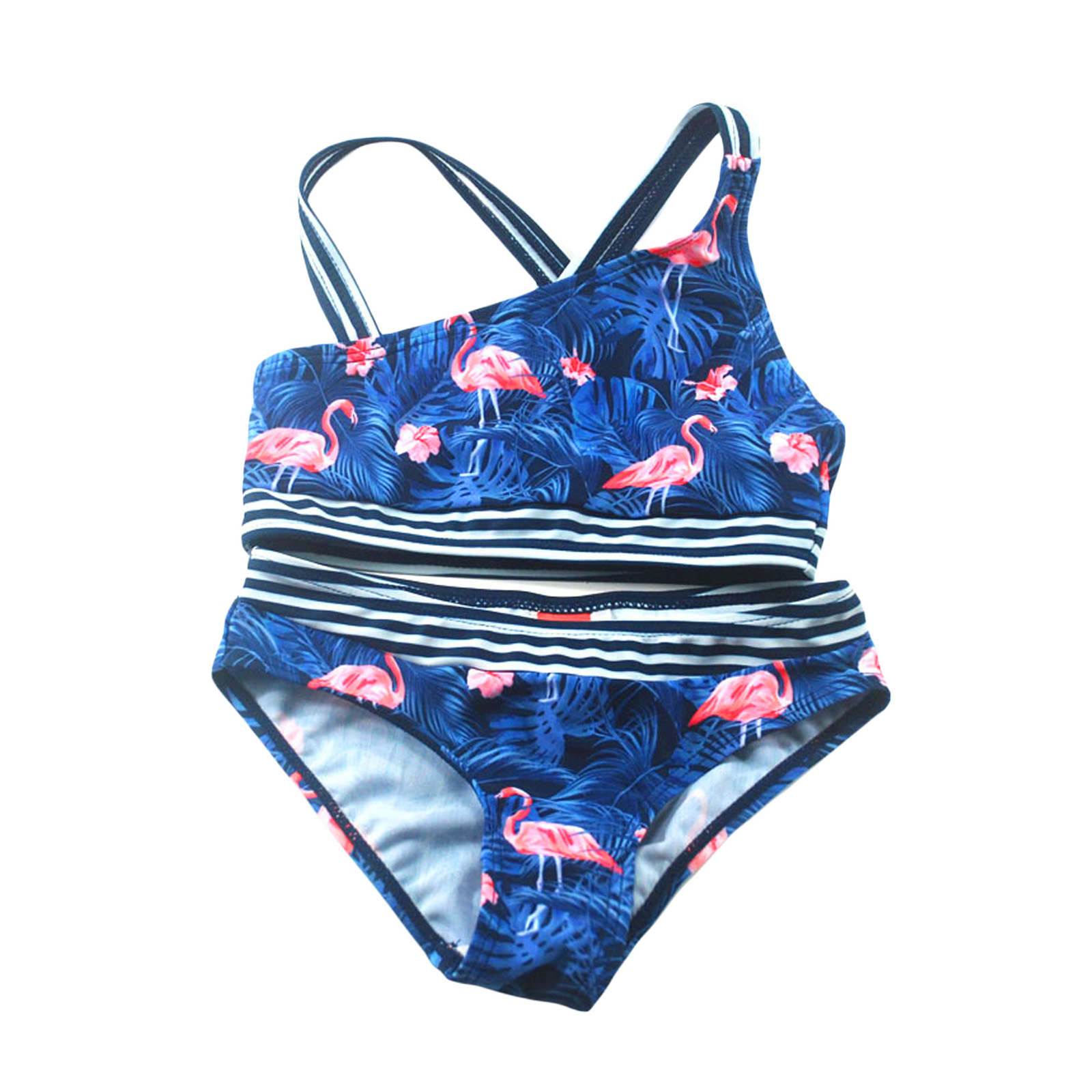 Bộ Bikini 2 Mảnh Họa Tiết Chim Hồng Hạc Cho Bé Gái