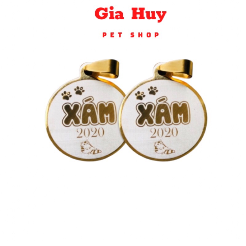 (COMBO)Thẻ Tên Thú Cưng Bao Gồm Dây giahuypetshop