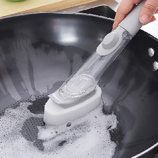 Bàn chải cọ rửa nhà bếp thân chứa được nước rửa bát thông minh