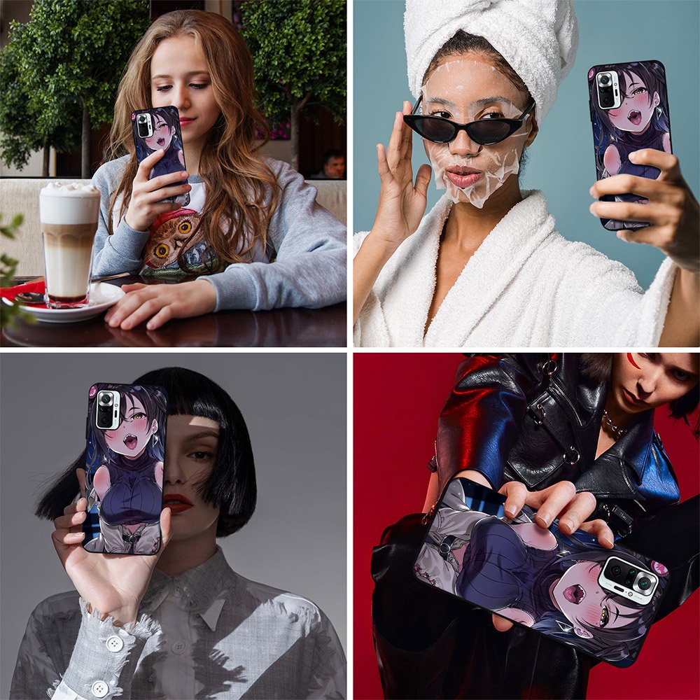 Ốp Điện Thoại Nhựa Dẻo Đen In Hình Cô Gái Anime Thời Trang Cho Redmi 10C 10 9C 8A 7A 7 Mi 12
