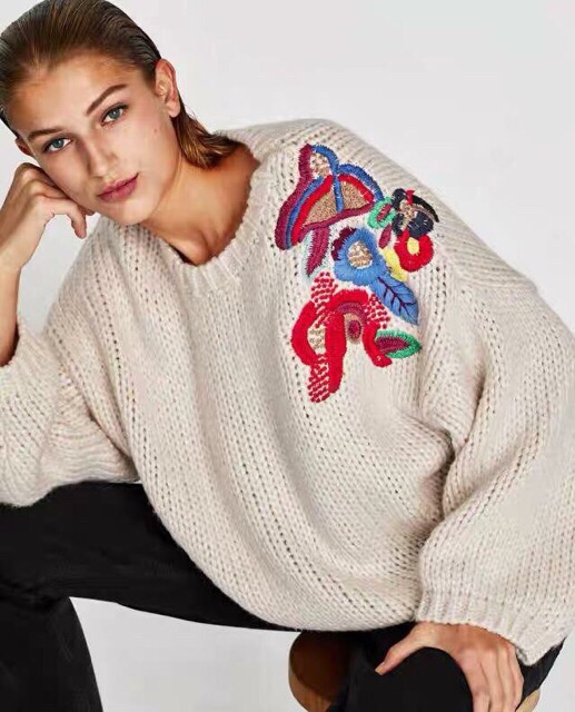 Áo len thêu Zara Style BOHo nha siêu sang