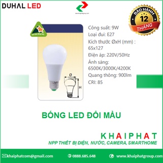 Bóng đèn led búp bulb trụ đổi màu 3 chế độ 3w 5w 7w 9w 3 5 7 9 w duhal chính hãng giá rẻ khải phát electric