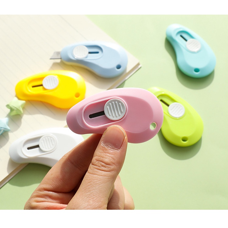 Dao rọc giấy mini bỏ túi unbox hàng gọt giấy cute làm móc khóa nhiều màu sắc dễ thương dùng trang trí lưỡi inox