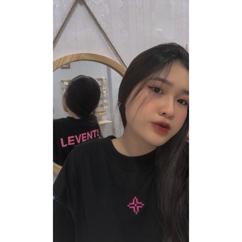 Áo thun tay lỡ Levents logo X phông Unisex nam nữ cotton oversize form rộng