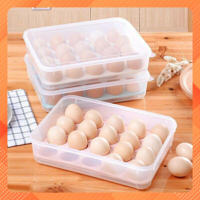 Hộp đựng trứng 24 quả có nắp đậy nhựa Việt Nhật (6786), khay bảo quản trứng không bị vỡ chắc chắn -Buôn rẻ 01229