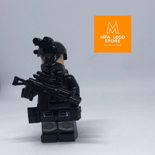 Đồ chơi lắp ráp swat army , mô hình lắp ghép quân sự - Lính trinh sát ( Không khiên - Có khiên)