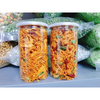 Lon 250g Khô gà lá Chanh Mix Mực Hấp Cốt Dừa| đồ ăn vặt