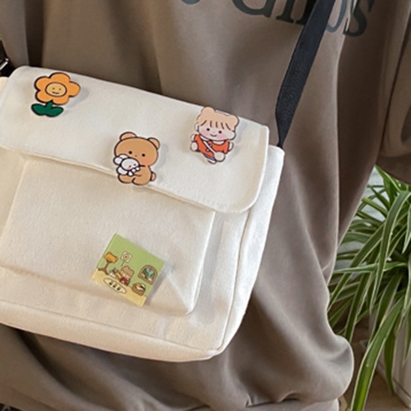 Dễ Thương Túi Đeo Chéo Vai Bằng Vải Canvas Phong Cách Harajuku Dành Cho Nữ Jp60Vn