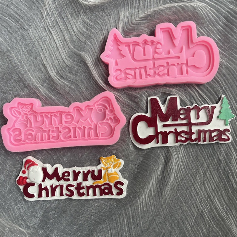 Khuôn Silicone Tạo Hình Chữ Merry Christmas Trang Trí Bánh