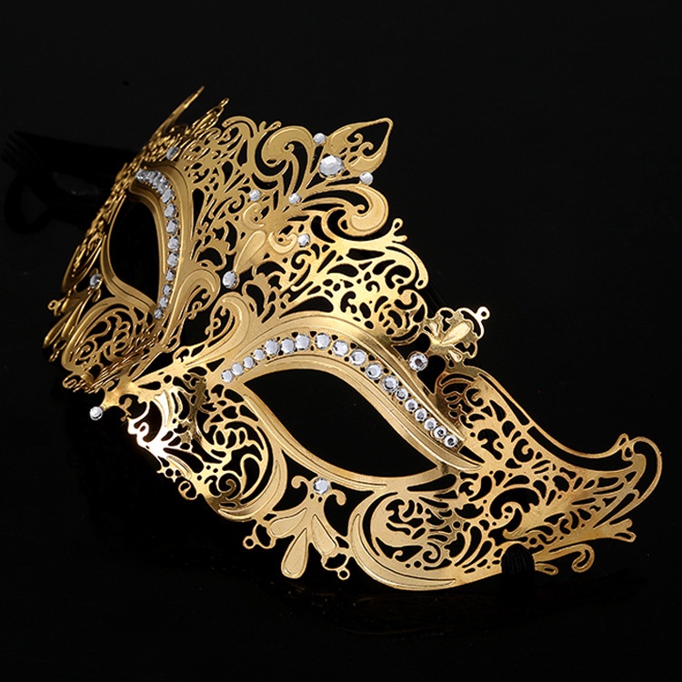 Halloween Trang Điểm Buổi Khiêu Vũ Kim Loại Kim Cương Mặt Nạ Sắt Nữ Nửa Khuôn Mặt SEXY DỰ TIỆC Lễ Hội Đạo Cụ Biểu Diễn Sân Khấu