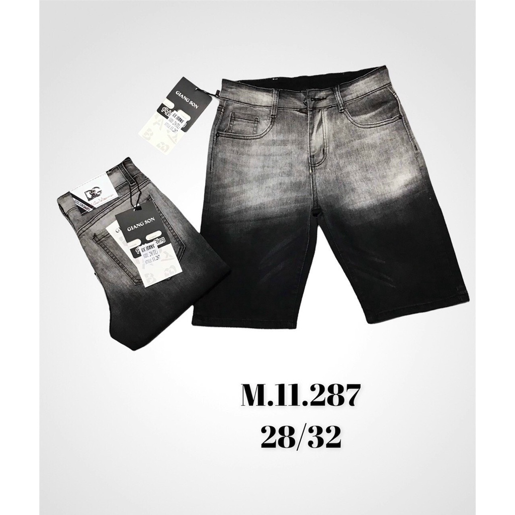 Quần short jean nam thêu LOGO phối khóa lệch chất bò [FREESHIP] mẫu mới nhất hiện nay,