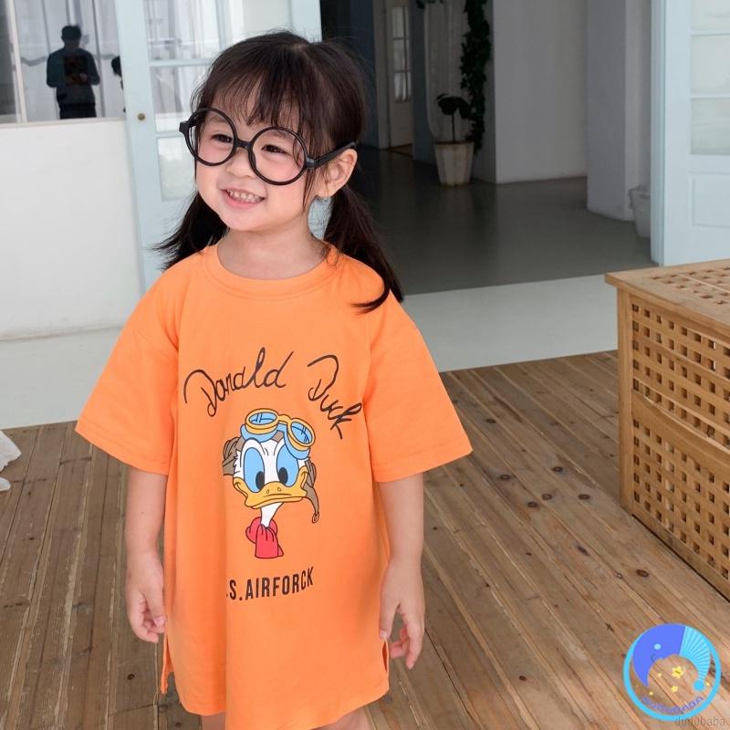 Đầm cotton in hình họa hình dễ thương cho bé gái 0-7 tuổi