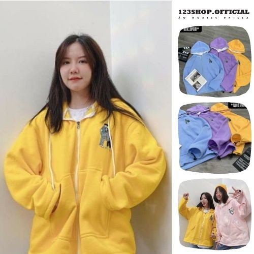 Áo khoác hoodie Thêu Love 123SHOP nỉ ngoại form rộng siêu HOT, dành cho nam nữ và cặp đôi 3 màu unisex ulzzang