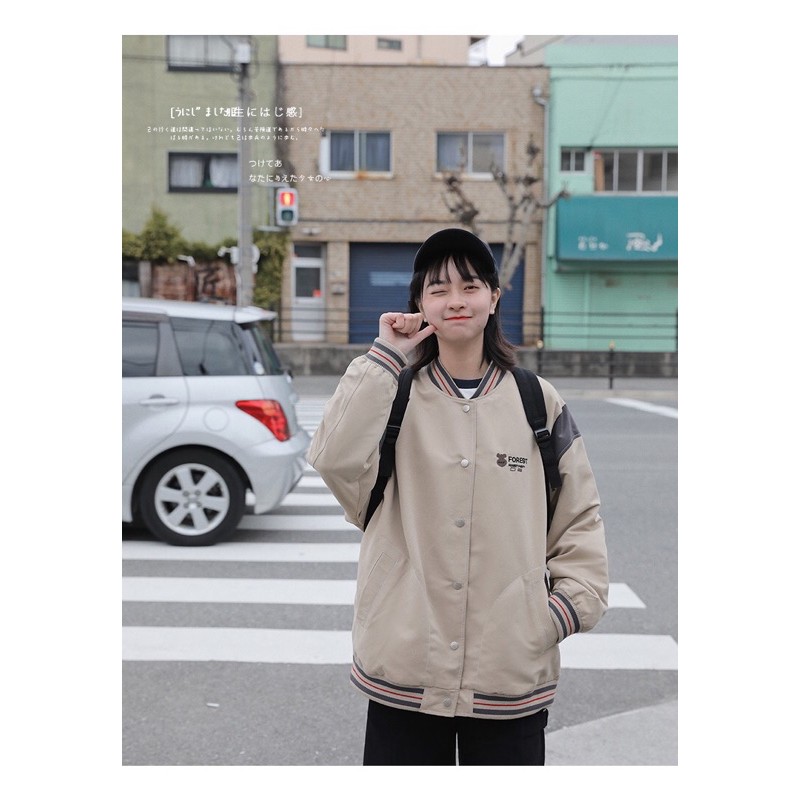 Bomber trơn đơn giản vintage( hàng có sẵn) | BigBuy360 - bigbuy360.vn