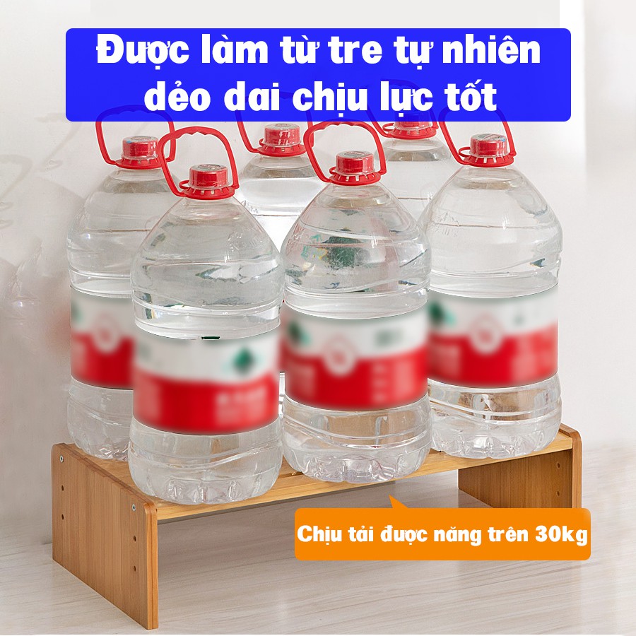 Kệ để màn hình máy tính gỗ tre tự nhiên Vango, Giá đỡ màn hình thông minh, đa năng, có nhiều nấc điều chỉnh độ cao