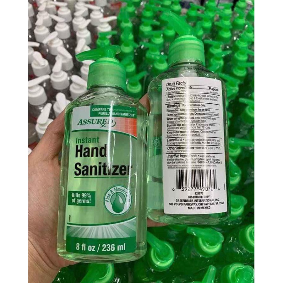 Gel rửa tay khô Assured Hand Sanitizer 236ml của Mỹ