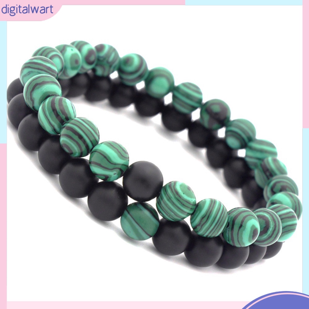 Vòng tay chuỗi hạt đá tròn kiểu dáng thời trang cho nam/nữ