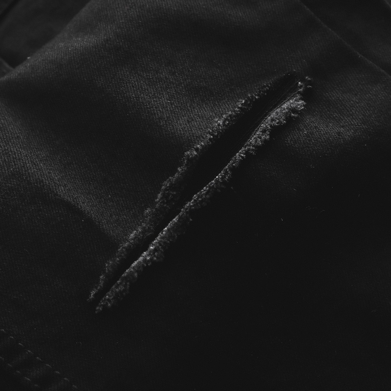Quần jean nam rách gối dáng baggy ống suông rộng vải jeans cao cấp
