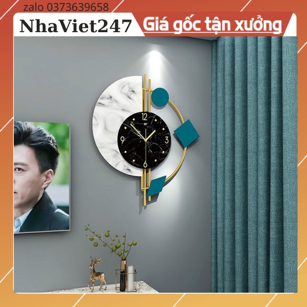 Đồng Hồ Treo Tường Trang Trí-Mã 337-Kt=48x56cm-tranh decor kim loại đẹp,rẻ-quà tặng ý ngĩa-hàng nhập khẩu -bh 5 năm