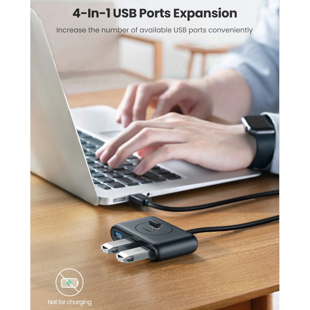 Bộ Chia USB 3.0 ra 4 cổng Hỗ trợ OTG Type C UGREEN CR113 Chính Hãng