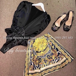 (Ảnh thật - có sẵn) Set bodysuit kèm chân váy Versace