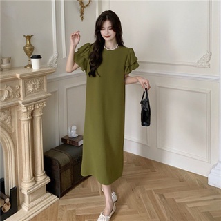 Váy tay phồng sang trọng, đầm dày thanh lịch