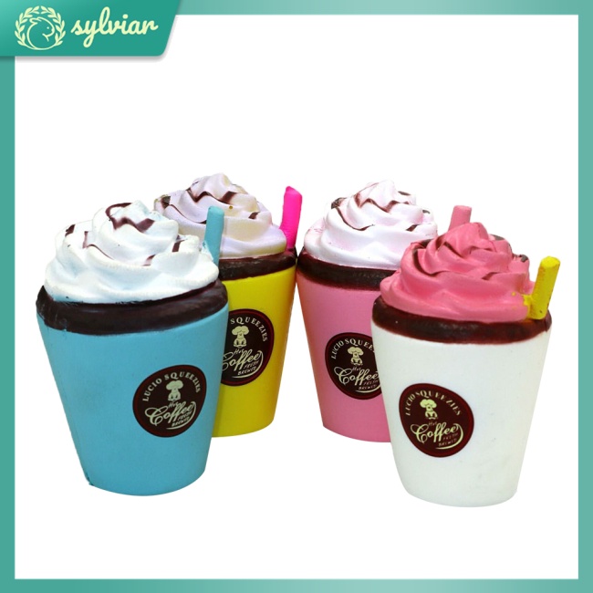 Đồ chơi squishy Giảm Stress Hình Ly Cà Phê Và Kem Dễ Thương Cho Bé