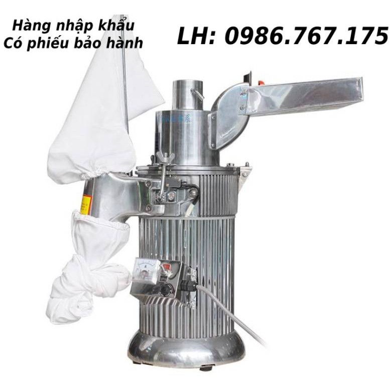 Máy nghiền thảo dược liên tục, Thuốc nam, nấm linh chi, củ tam thất, xay siêu mịn năng suất 20kg/h