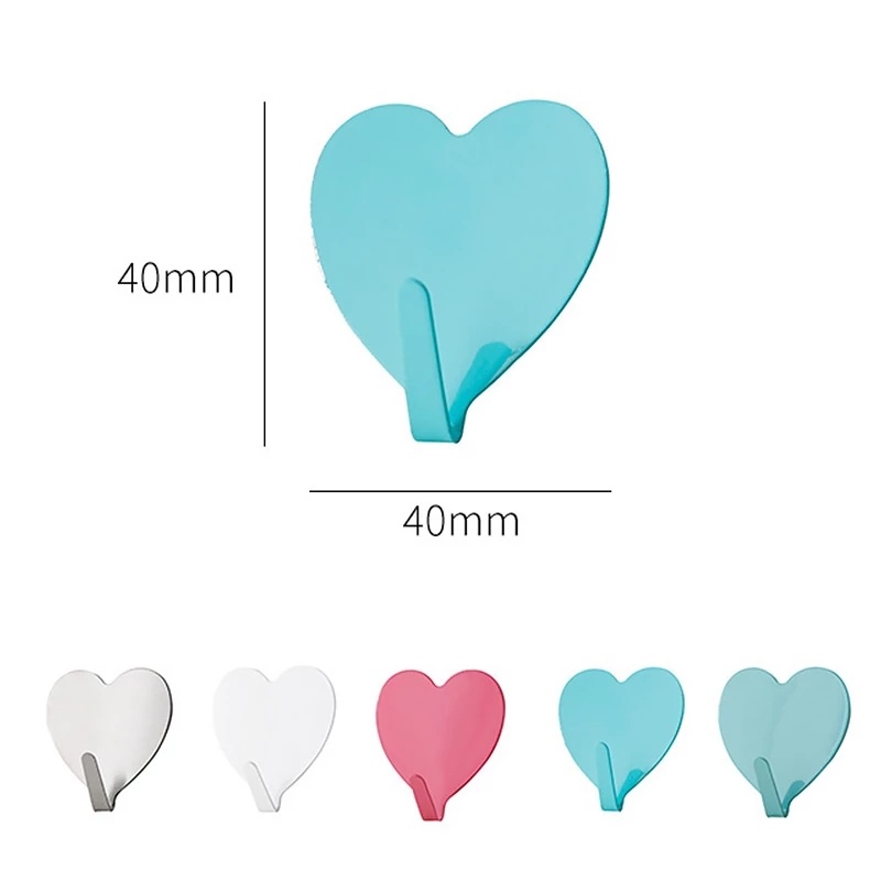 1 Móc Treo Đồ Gắn Tường Hình Trái Tim Bằng Thép Không Gỉ Giá Đỡ