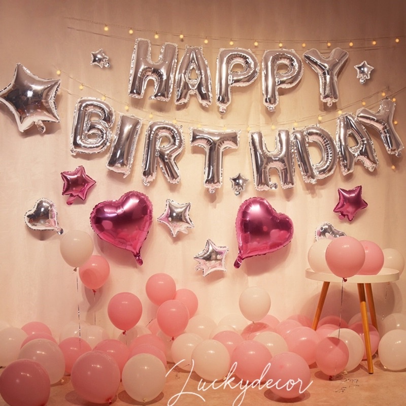 [Tặng Đèn Led] Bóng Bay Trang Trang Trí Sinh Nhật Hiện Đại Chọn Mẫu MP862