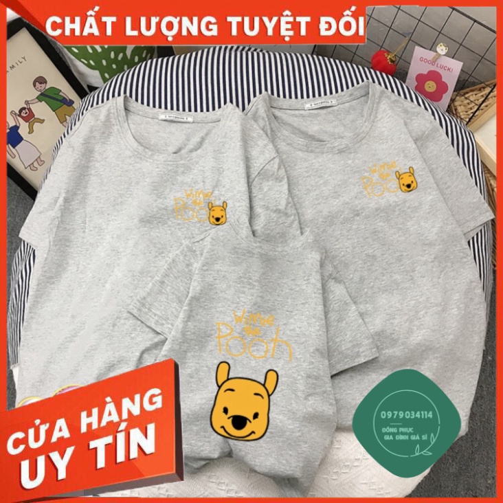 Áo thun giá sỉ 🐻🐾🐻VIDEO ÁO THUN GIA ĐÌNH GẤU POOH  ĐI CHƠI, ÁO GIA ĐÌNH ĐI BIỂN CHẤT COTTON LOẠI 1 ĐỦ MÀU ĐỦ SIZE