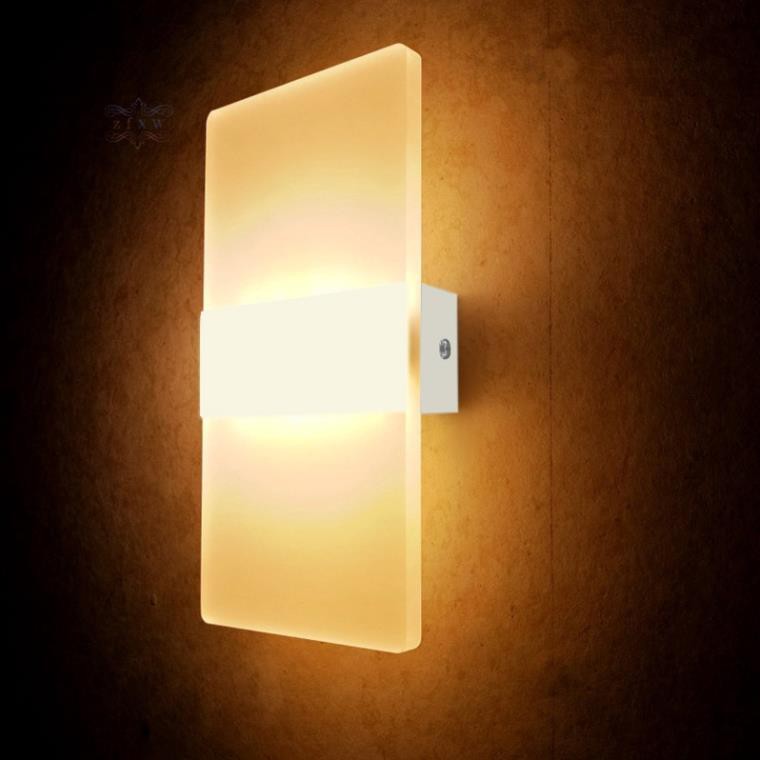Đèn ngủ LED gắn tường 6W hình chữ nhật phong cách tối giản trang trí nội thất