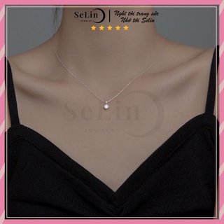 ┇Dây chuyền bạc nữ 925 nu đính đá 4mm cao cấp cá tính SELIN JEWELRY - 0008