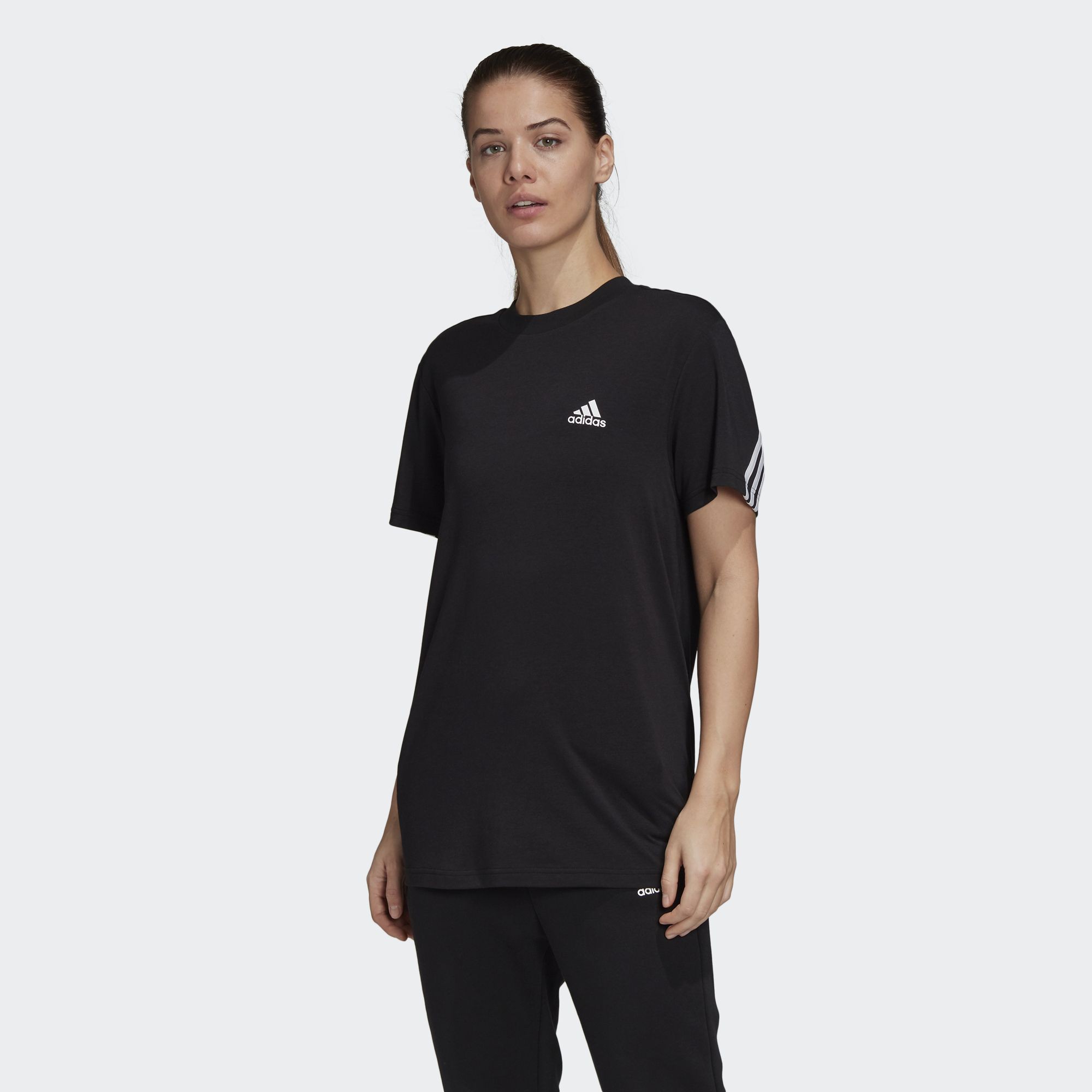 [Mã FAMALLT5 giảm 15% đơn 150k] Áo thun adidas NOT SPORTS SPECIFIC 3-Stripes Tee Nữ Màu đen GH3798