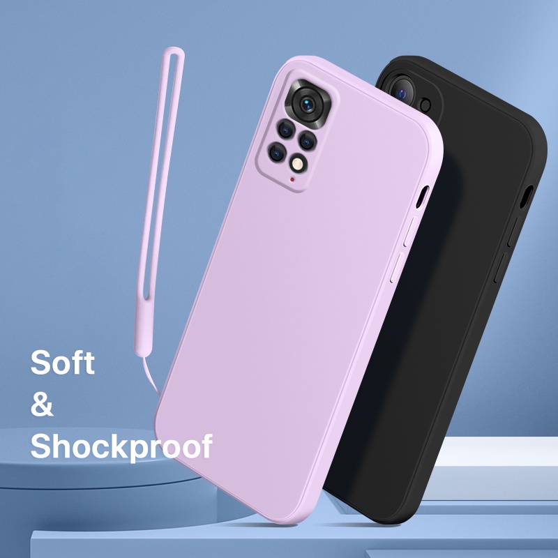 Ốp lưng Redmi Note 11 10 9 11S Pro điện thoại silicon mỏng có dây che phủ hoàn toàn camera thích hợp cho