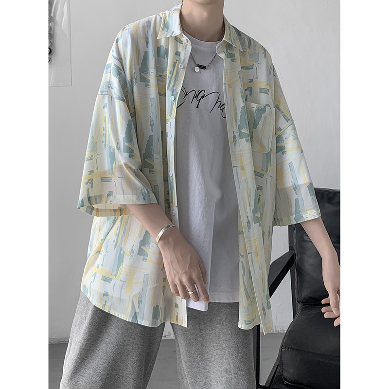 (A157) Áo sơ mi unisex họa tiết đơn giản 2 màu size M L XL (kèm ảnh thật ở cuối) | BigBuy360 - bigbuy360.vn