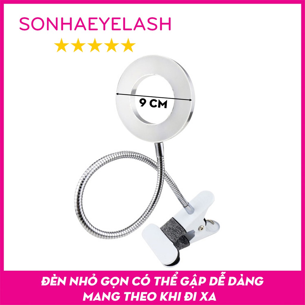 Đèn led mini kẹp bàn nối mi, đèn led kẹp bàn làm nail