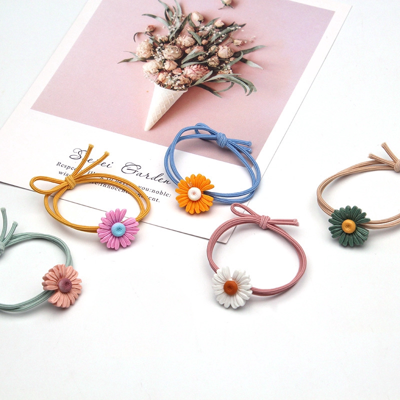 Dây cột tóc hình hoa hướng dương đáng yêu cho bé gái