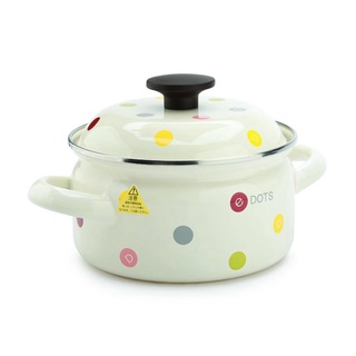 Nồi thép tráng men nhật 18cm fujihoro edvc-18w 2.5lit - sử dụng đc bếp từ