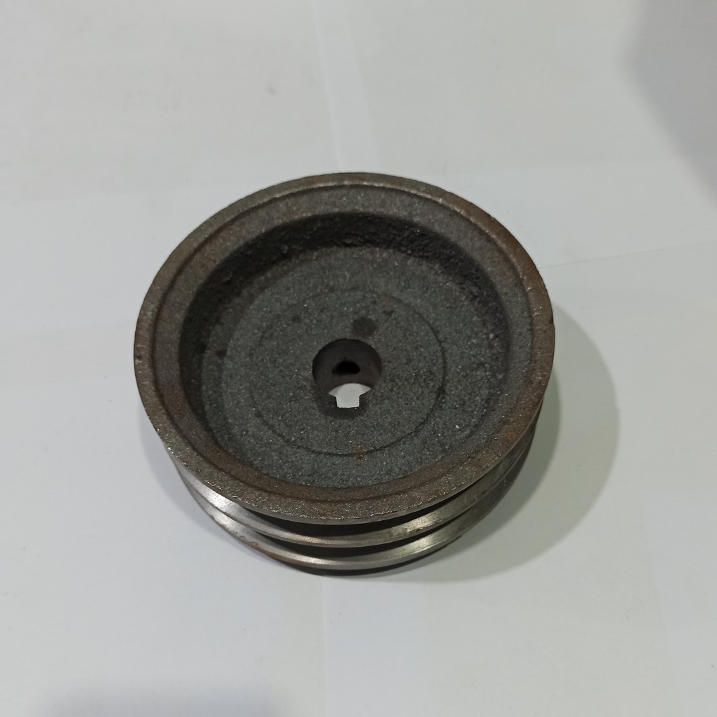 BULY GAN 14CM LỖ 25MM, 30MM 2 RẢNH BẢNG B PHÔI DÀY  PULY KÉO TẢI