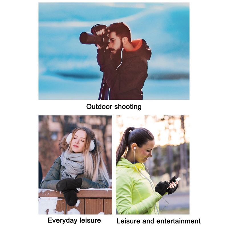 1 Đôi Găng Tay Len Hở Ngón Thời Trang Mùa Đông Sành Điệu Cho Nam Và Nữ