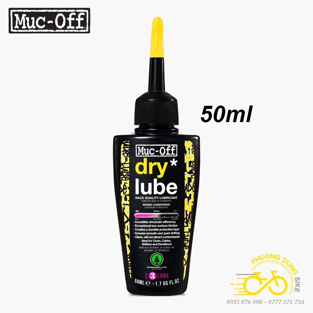 Dầu nhớt tra sên xích líp xe đạp MUC-OFF DRY LUBE / WET LUBE 50ml - Hàng chính Hãng