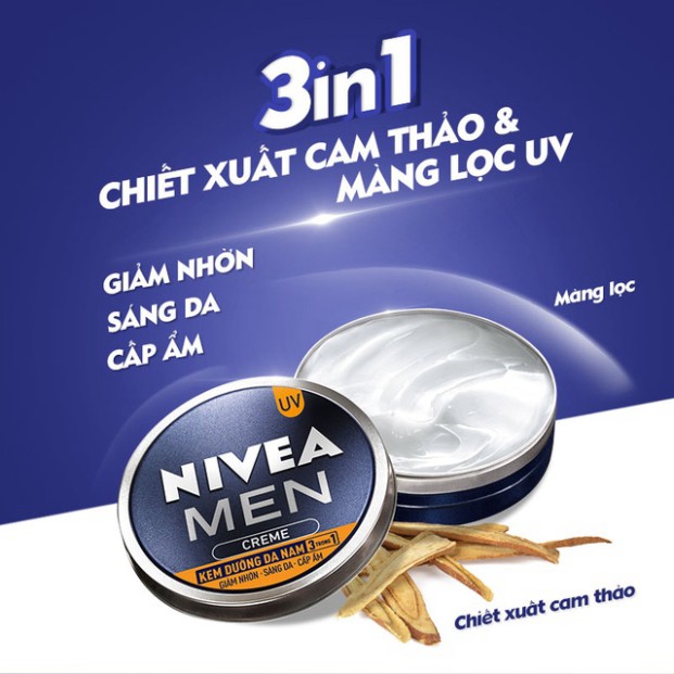 Kem dưỡng da nam Nivea Men Creme 3 trong 1 30ml - 83923