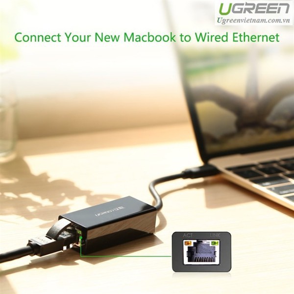 USB 2.0 chuẩn C to Lan 10/100 Mbps Ethernet Adapter 30287 Chính hãng Ugreen