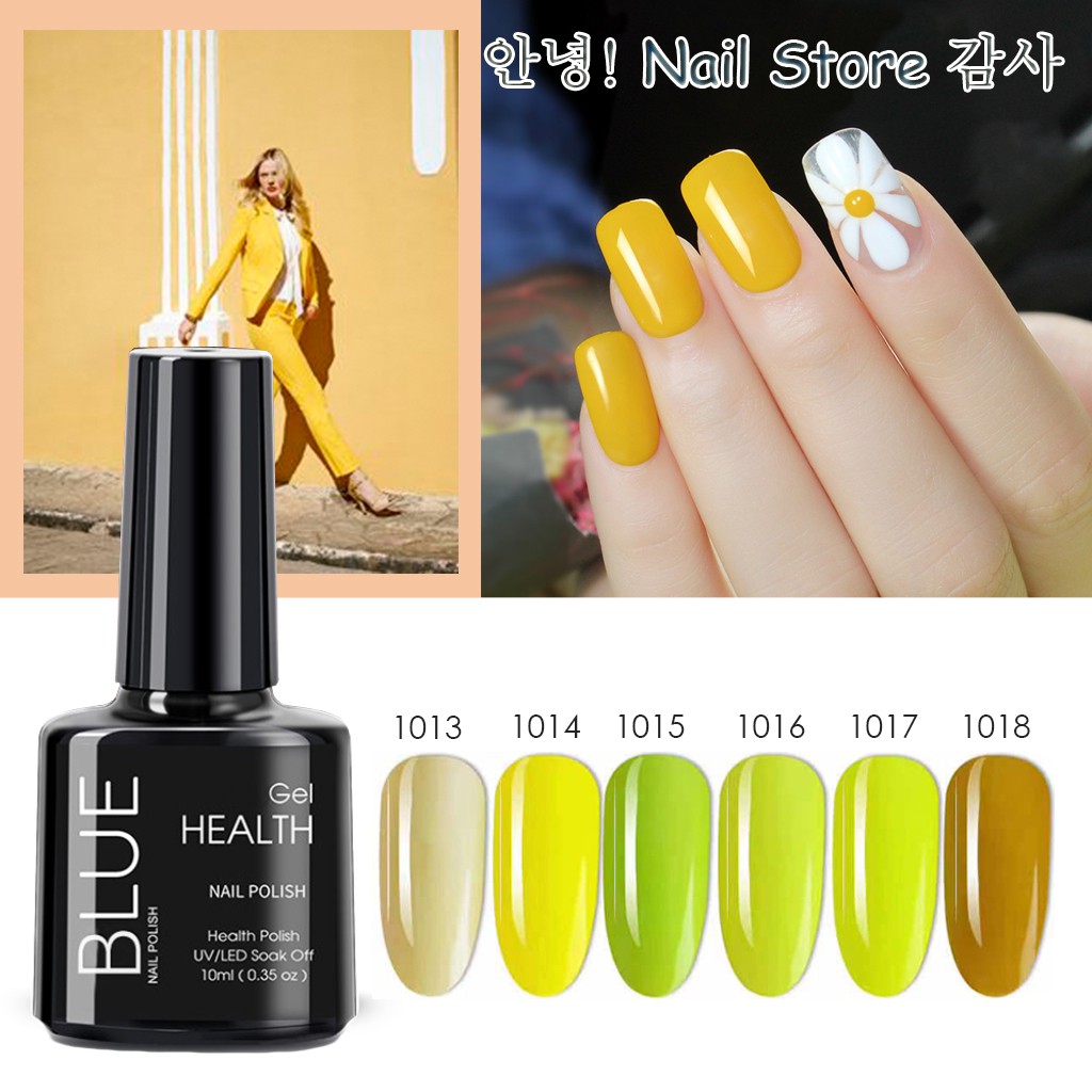 Gel sơn móng tay BLUE NAIL POLISH 1013-1018 hiệu ứng tone vàng nâu màu sắc tươi sáng