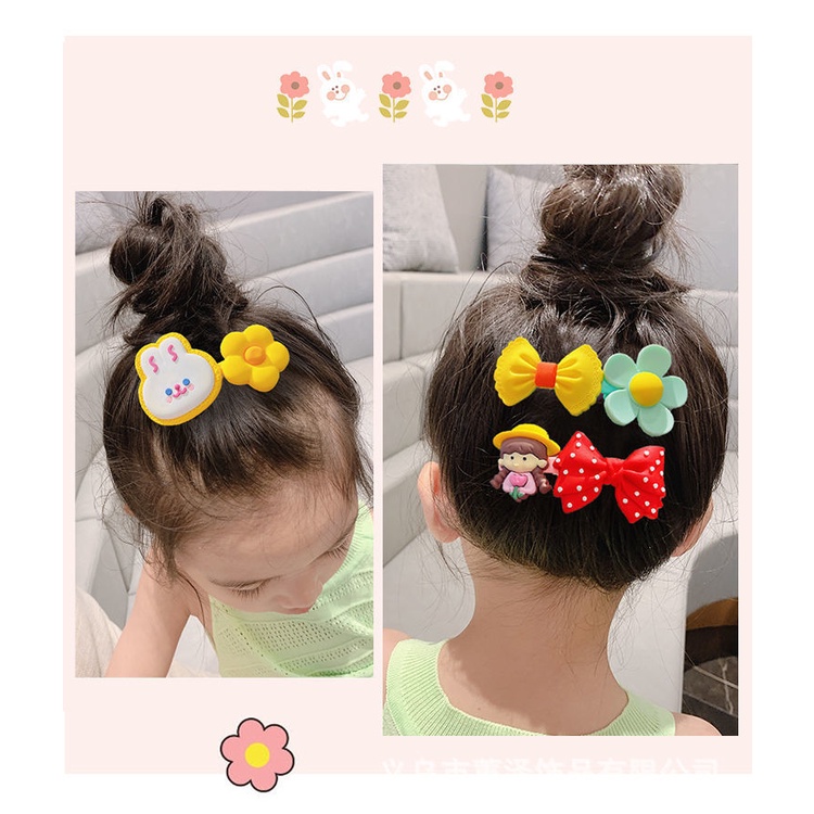 Cài tóc xược mái cho bé gái cực xinh nhiều màu gắn phụ kiện phong cách Hàn Quốc