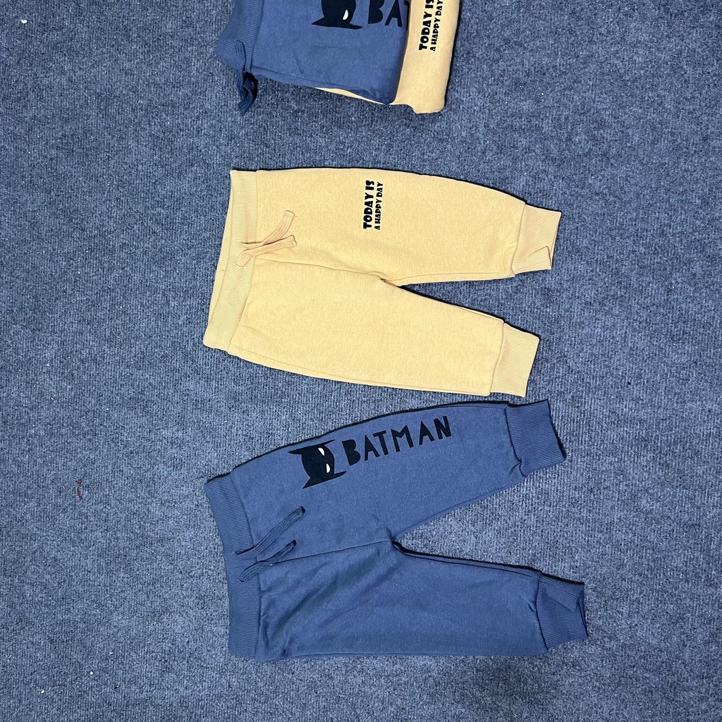 Quần dài jocger nỉ bông 2 màu của FOX và DC cho bé trai từ 3m - 6y